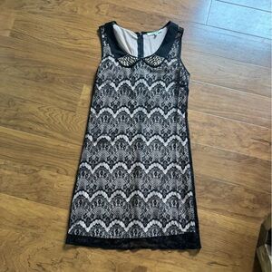 Daniel Rainn Black Lace Dress, pear collar